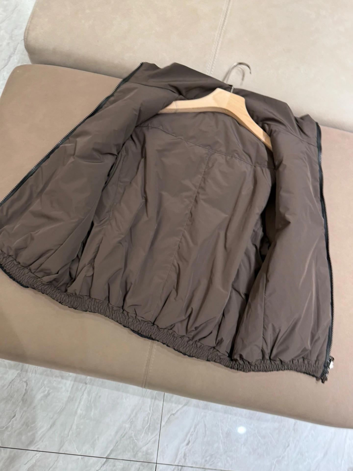 Gilet con colletto alla coreana in piuma d'oca con giunture lavorate a maglia, double-face, casual, sciolto, caldo, da donna