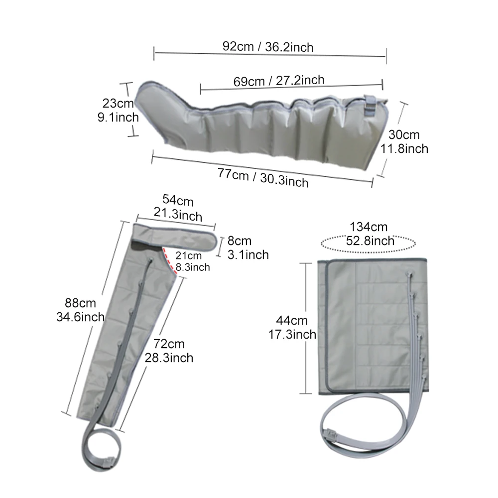 6 Air Chambers Leg Compression Massager Pressotherapy Massage Apparatus Therapy Arm Waist Pneumatic Air Wraps  Relax Pain Relief