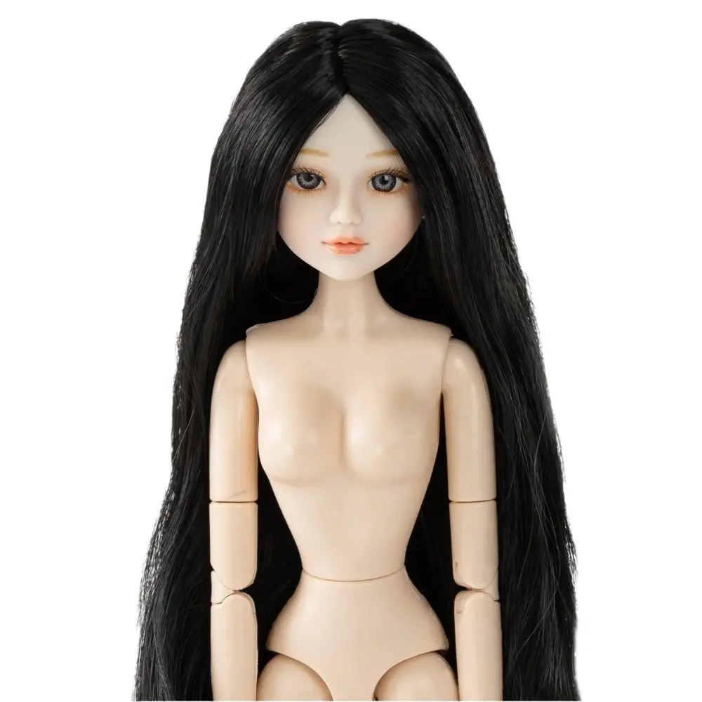 3D Glass Eye Supermodel Doll Body Smiling Lip Coloured Hair Make-up Doll Head Joint Movable Colourful Doll Body Play House