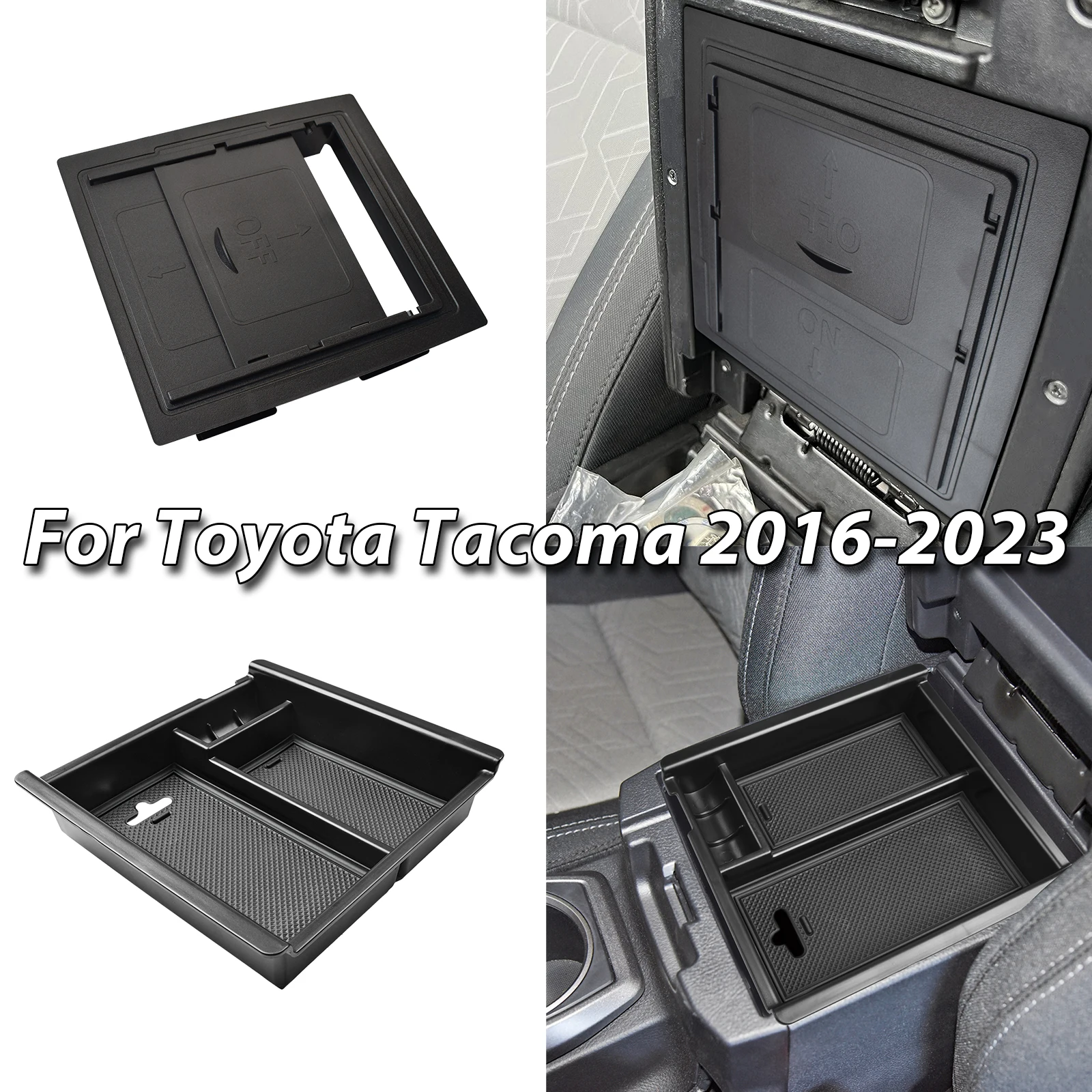 

Armrest Hidden Box for Toyota Tacoma 2016 2017 2018 2019 2020 2021 2022 2023 Center Console Organizer Tray Armrest Storage Box