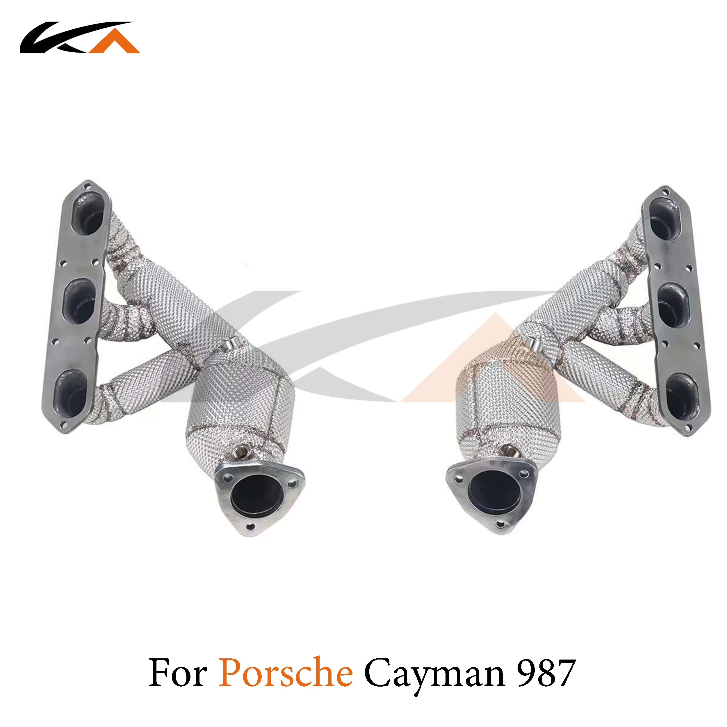 

KA Tuning manifold exhaust system stainless headers for Porsche Cayman 987 2.9 3.4 performance auto parts catalysis heat shield