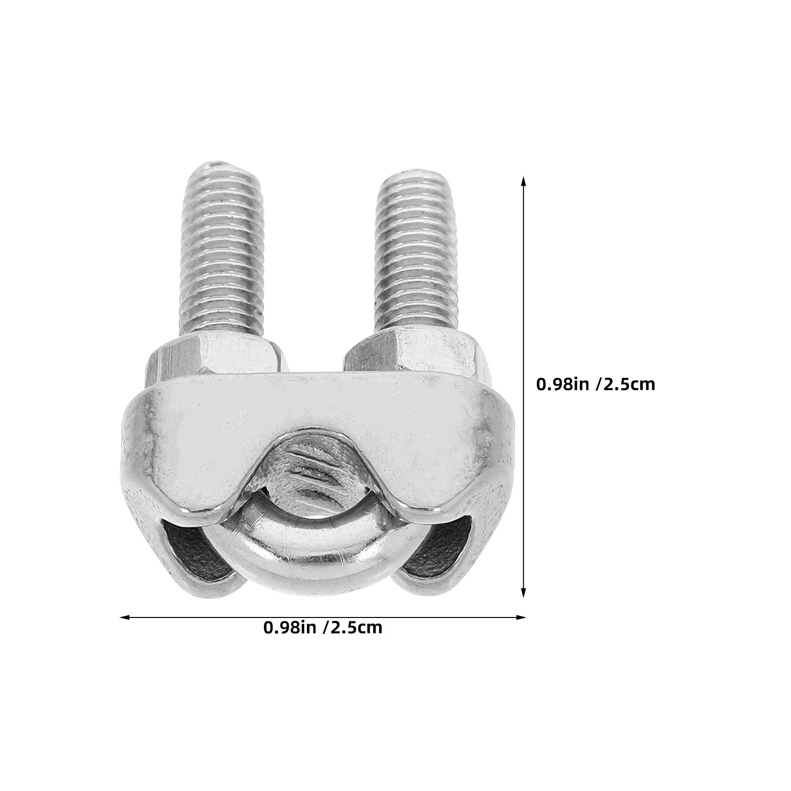 10Pcs Stainless Steel Wire Rope Clamp M5 U-Shaped Cable Clip Heavy Duty Rust Proof Rope Fastener for Marine Ship Rigging Outdoor - view 2