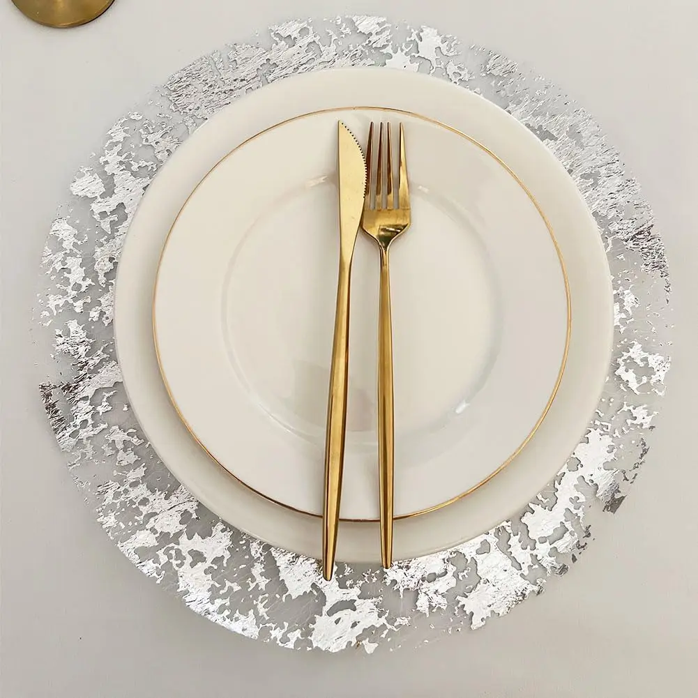 

13-дюймовые серебряные коврики из металлической фольги, 100 упаковок, одноразовый декор стола для свадьбы, дня рождения