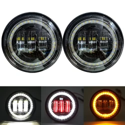 1 Pair 4.5“ 4 1/2 inch Motorcycle LED Fog Passing Auxiliary Light For Yamaha Classic FLHR Road King Dyna 4.5Inch LED Fog Light