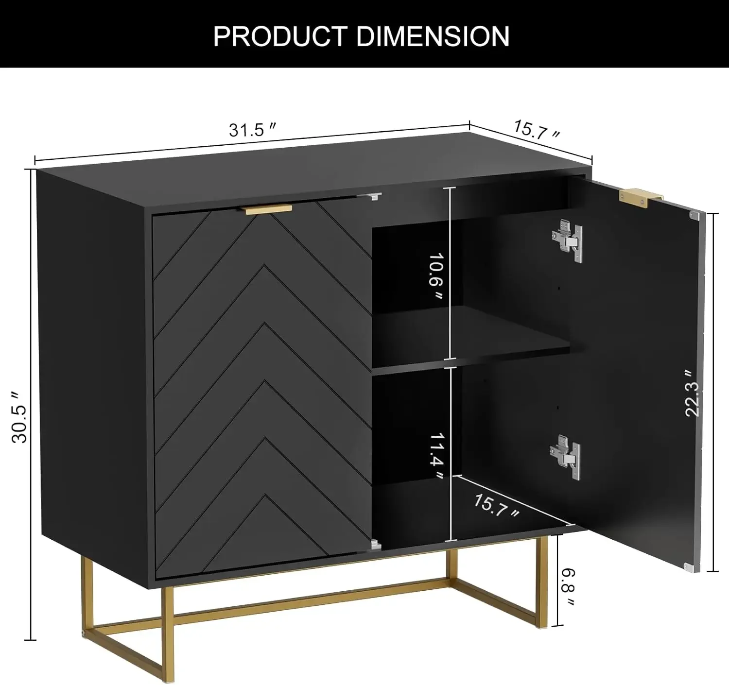 Scurrty Sideboard Cabinet, Buffet Cabinet With Storage Set Of 2, Sideboard Storage Cabinet With Adjustable Shelf, Accient