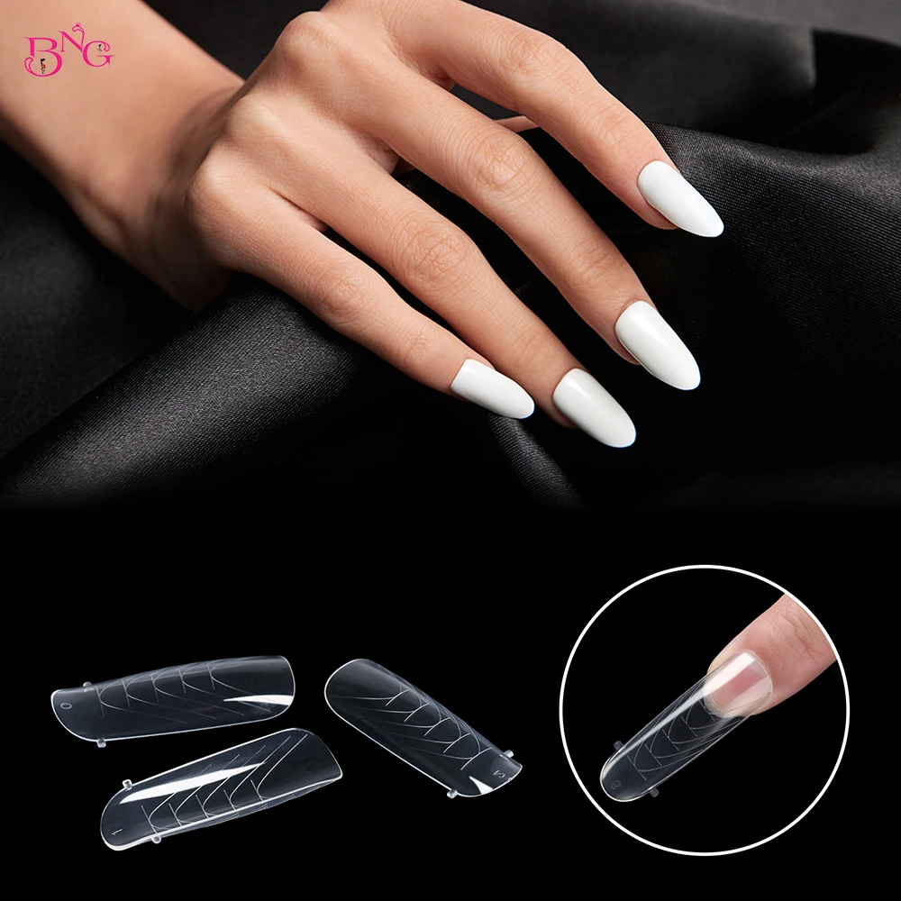 5/120pcs Poly Nail Gel Forms Tips Quick Building Extension Mold Square Top Forms for Nails with Clips Full Cover Dual Forms Nail