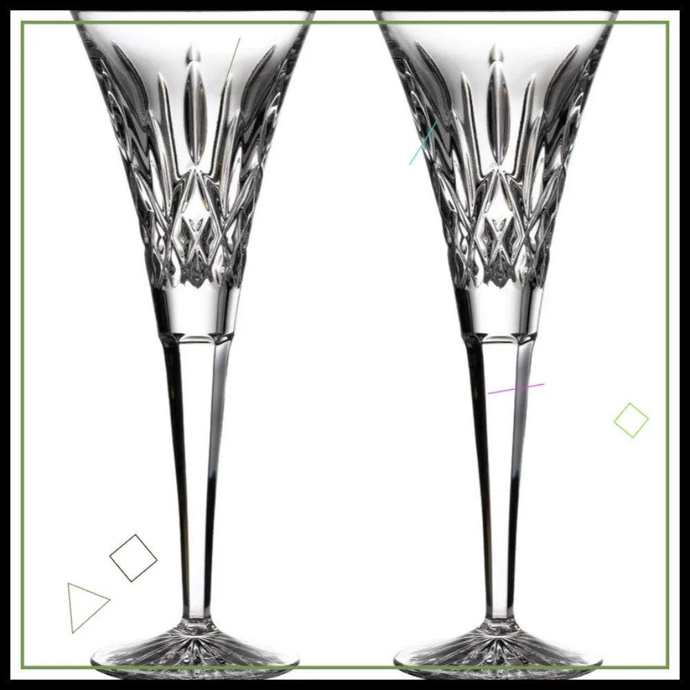 

Elegant Crystal Champagne Flutes Pair - Wedding Anniversary Valentine's Day Gift