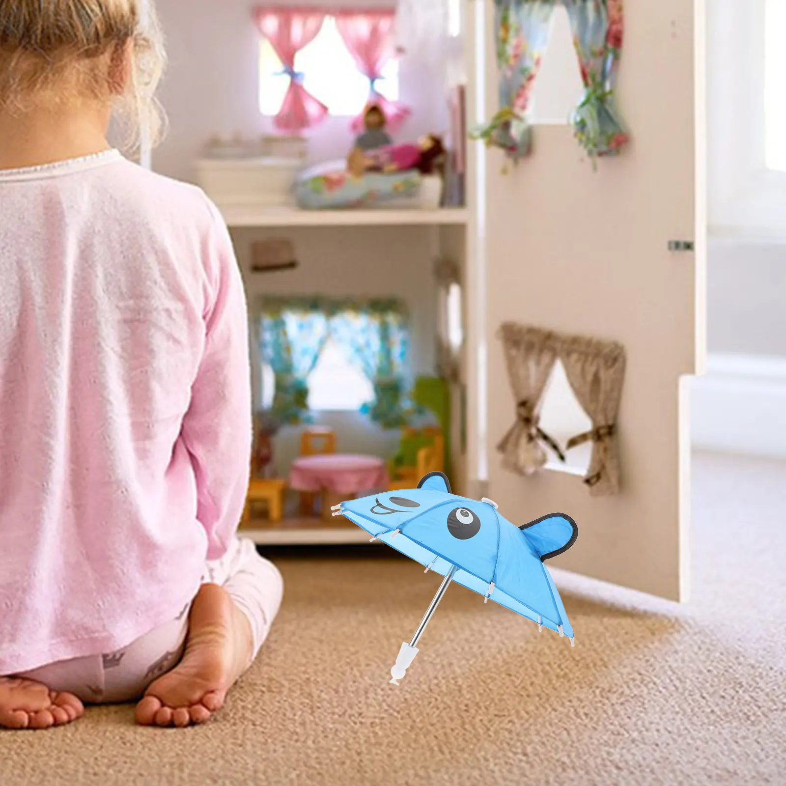 

Simulated 18 Inch Umbrella Accessory High Realism Mini Rain Play Prop Pretend Play House Decor Umbrella Mini Furniture