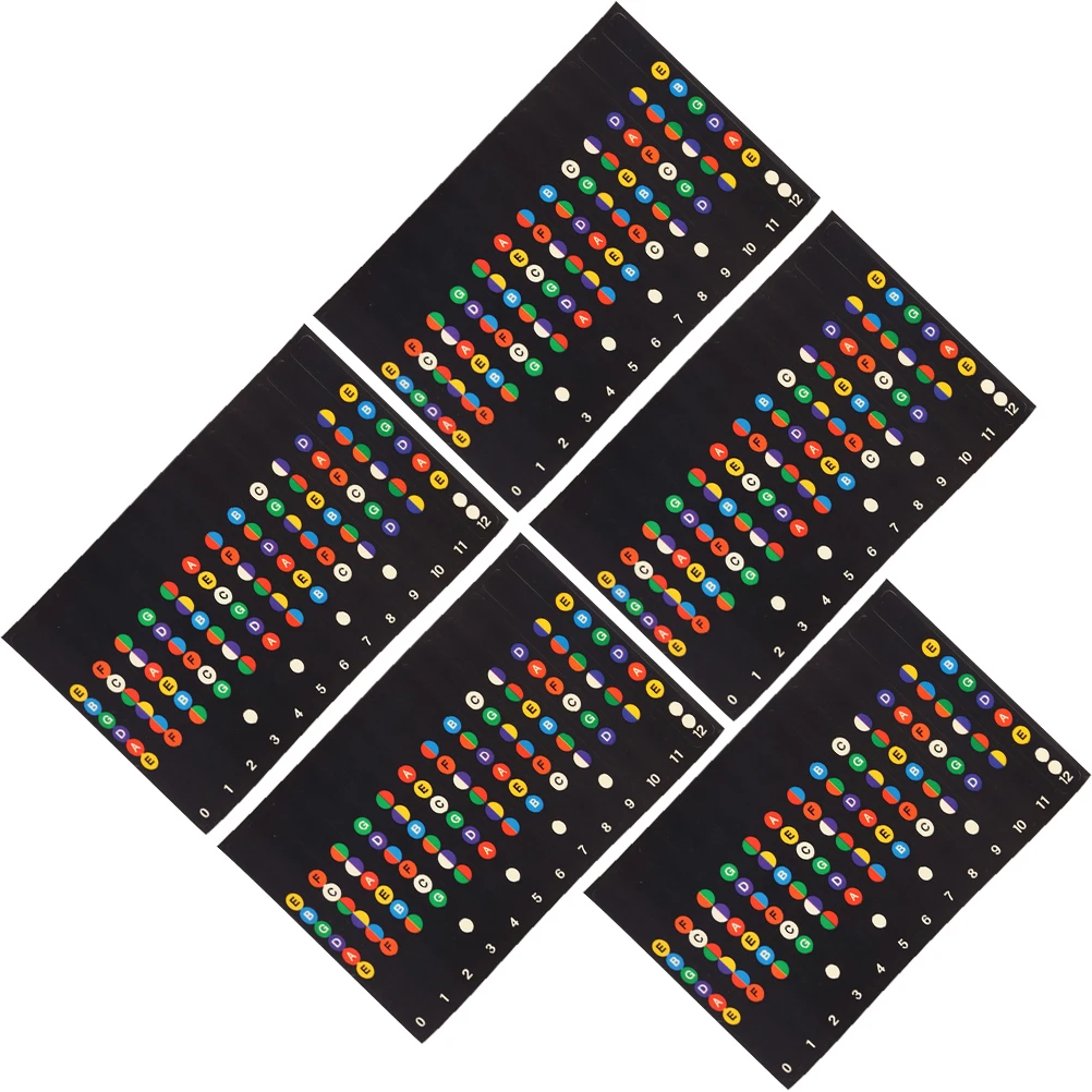 

5pcs Fretboard Notes Stickers for Guitar Scale Trainers Thin Self Adhesive Clear Tone Names Beginner Neck Fret Markers Musical