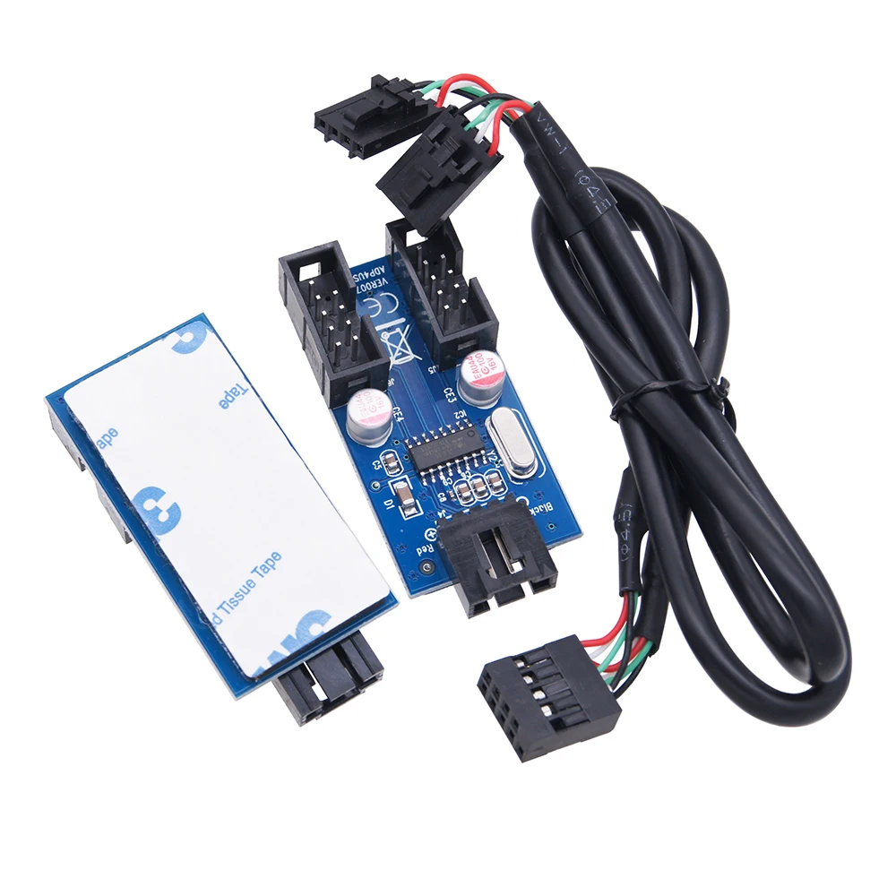 9Pin USB Header Cable Splitter Male 1 to 2/4 Female Extension Cable Desktop 9Pin USB HUB USB2.0 9Pin Connector Adapter Converter