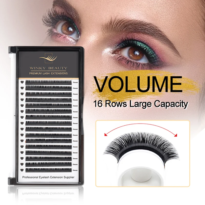 False Eyelashes Stock Clearance Sale, Individual Volume Eyelash Extension, C/CC/D Curl Russian Volume Matte Faux Mink Lashes