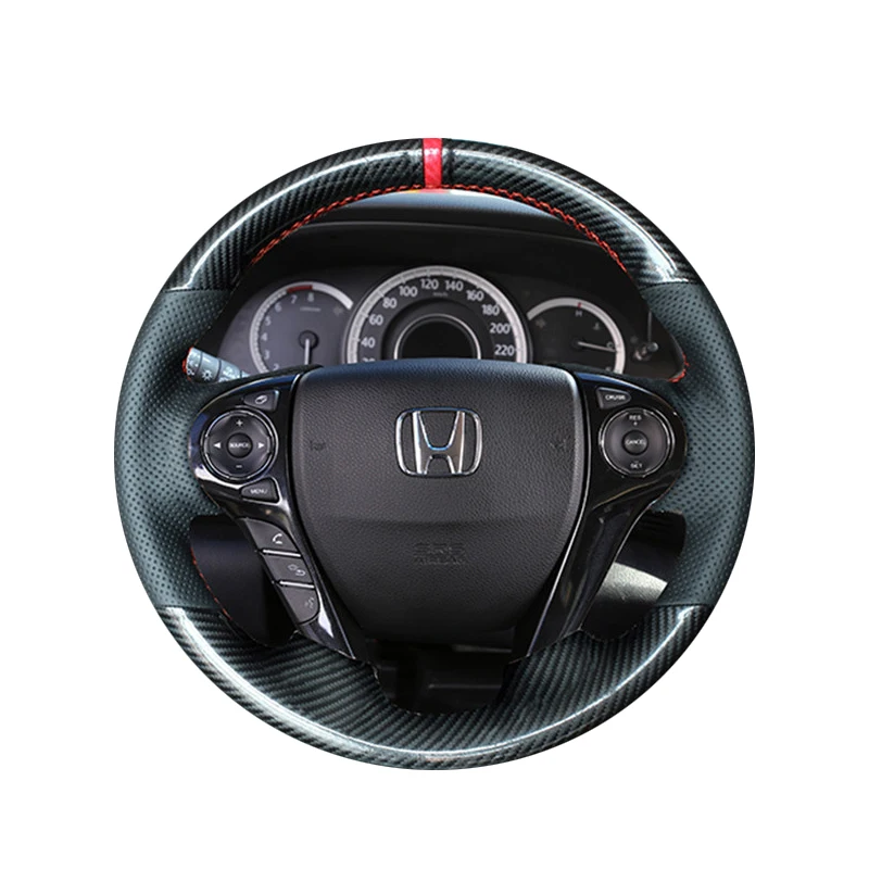 Funda de Volante para Interior de Auto, para Honda Accord 9 2013-2016, Odyssey 2015-2021, Pilot 2015, Ridgeline 2016, Cuero Cosido a Mano