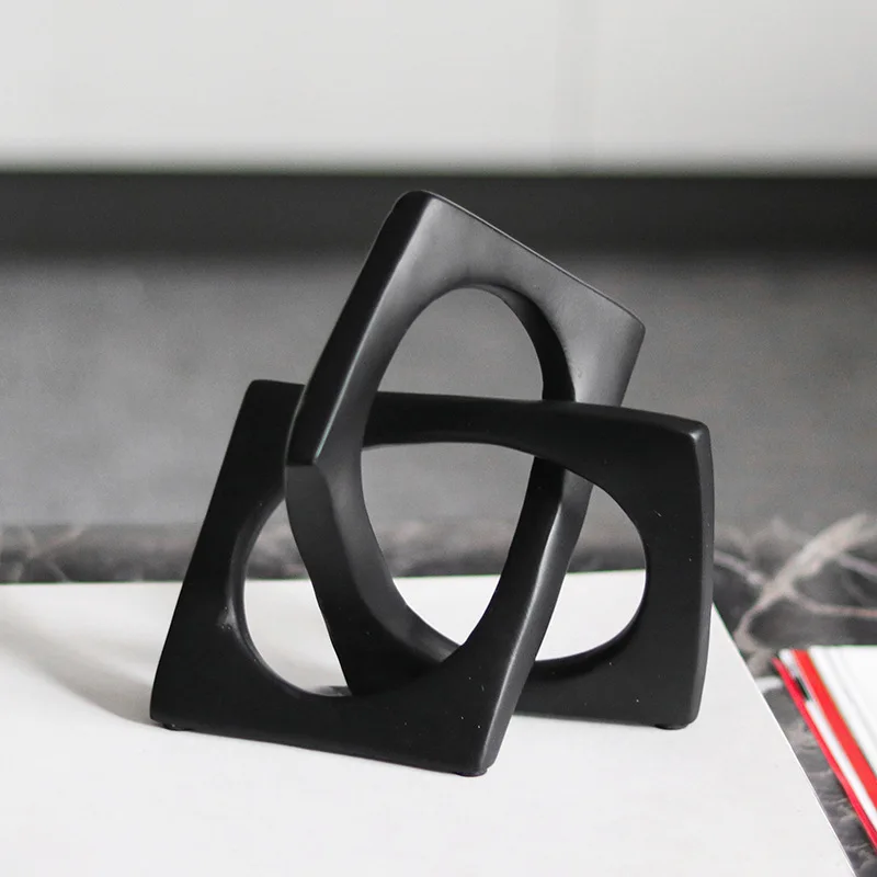 Modern Minimalist Ornaments with Irregular Geometric Shapes, Winding Loops, Creative Model Rooms, Hotel Decorations