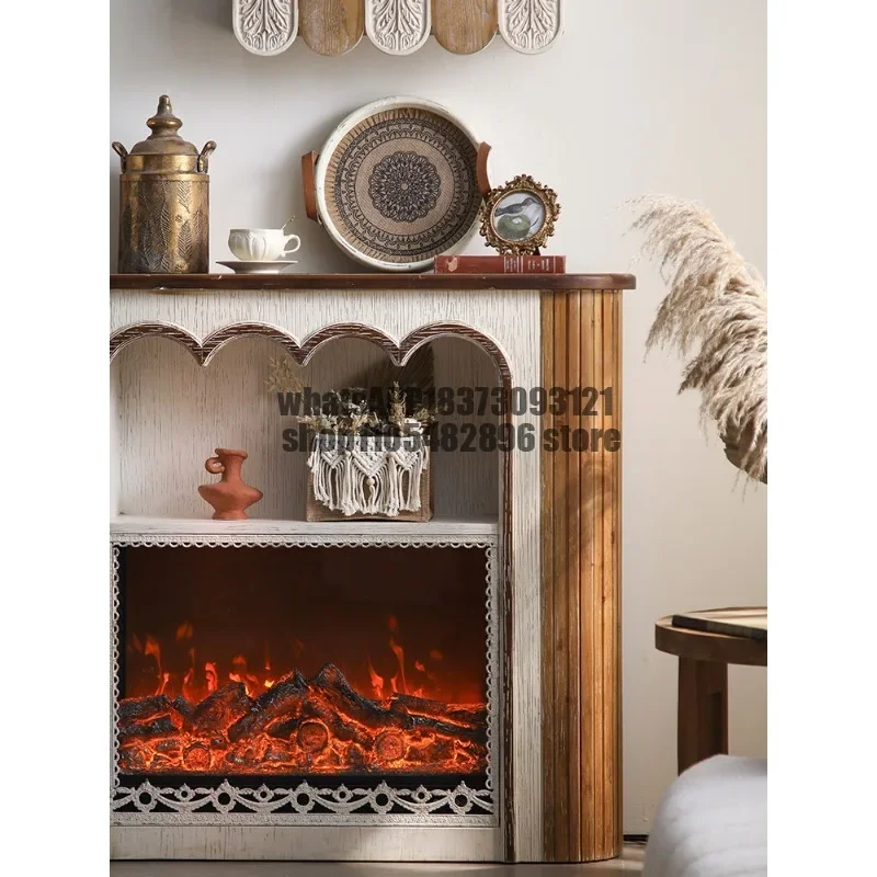 simulation flame entrance entrance French retro fireplace decorative cabinet electronic fireplace B & B villa living room - view 5