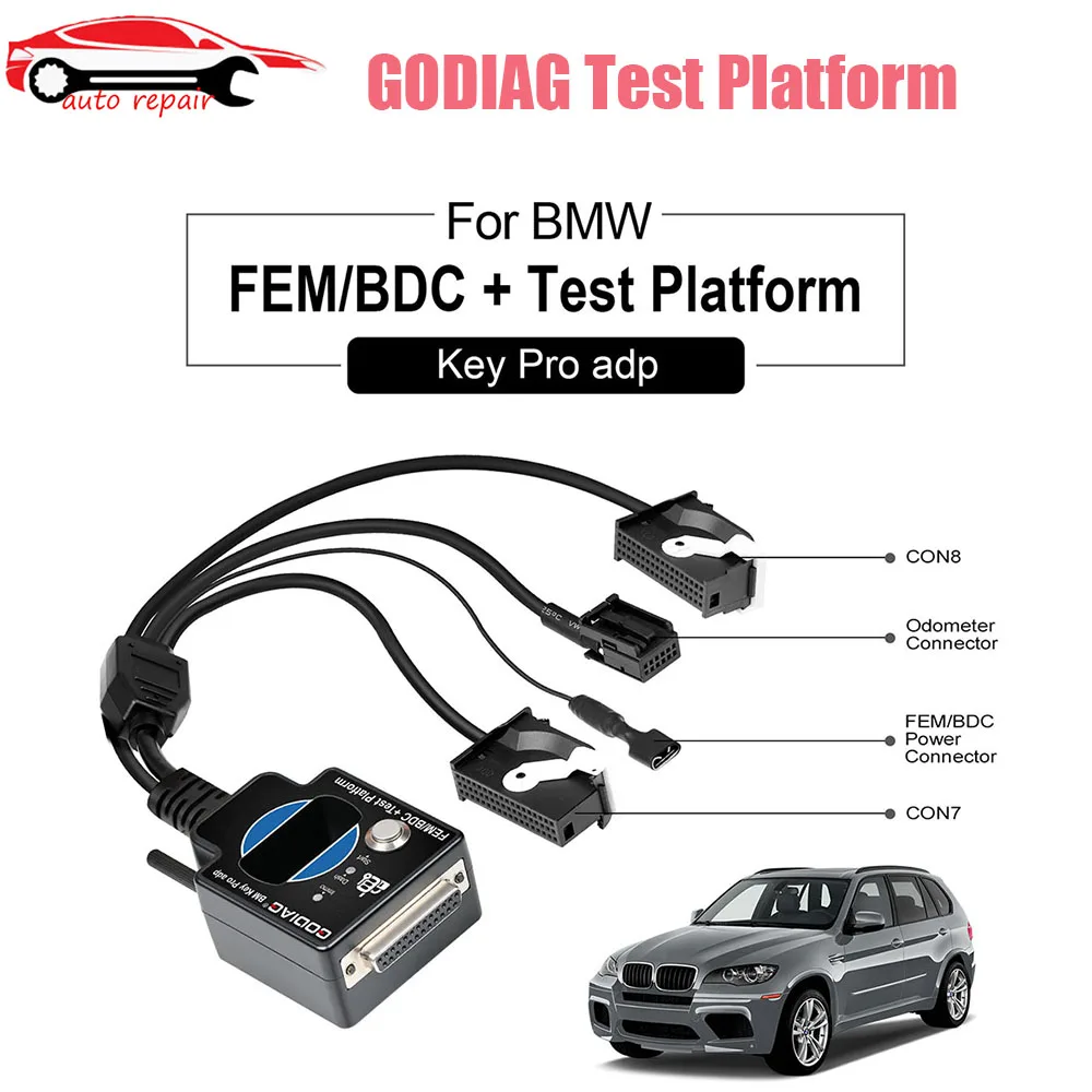 GODIAG Test Platform kEY Pro Adapter for B-M-W FEM/ BDC Programming with OBD2 to OBD25 Cable