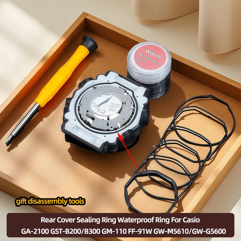Dw5600 GA-100/120 anel de poeira junta para casio G-SHOCK GA-2100 GST-B200/b300 GM-110 FF-91W tampa traseira anel de vedação anel à prova dwaterproof água