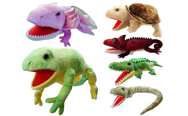 

Chameleon-stuffed Plush Hand Puppets Movable Mouths Show Theater Hand Doll Puppets Parent Child Interaction For Kids Toy Puppets