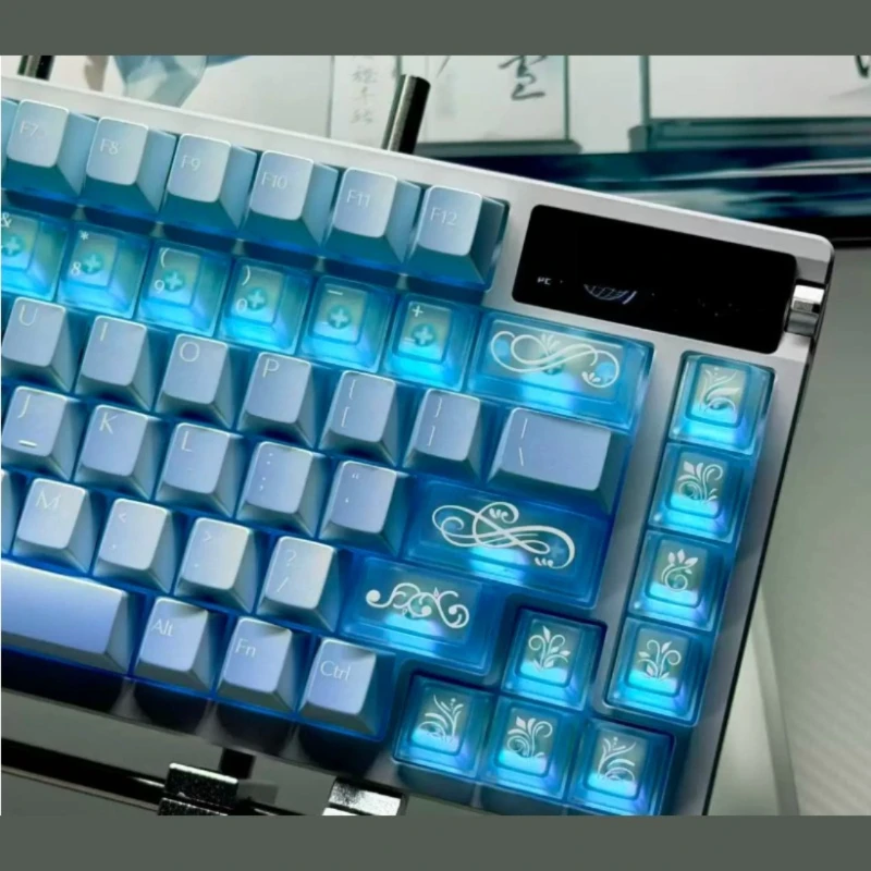 Iridescent Pearl Theme Keycaps Set PC PBT Cherry Profile Custom Original Handmade Keycaps for Mechanical Keyboard Accessories