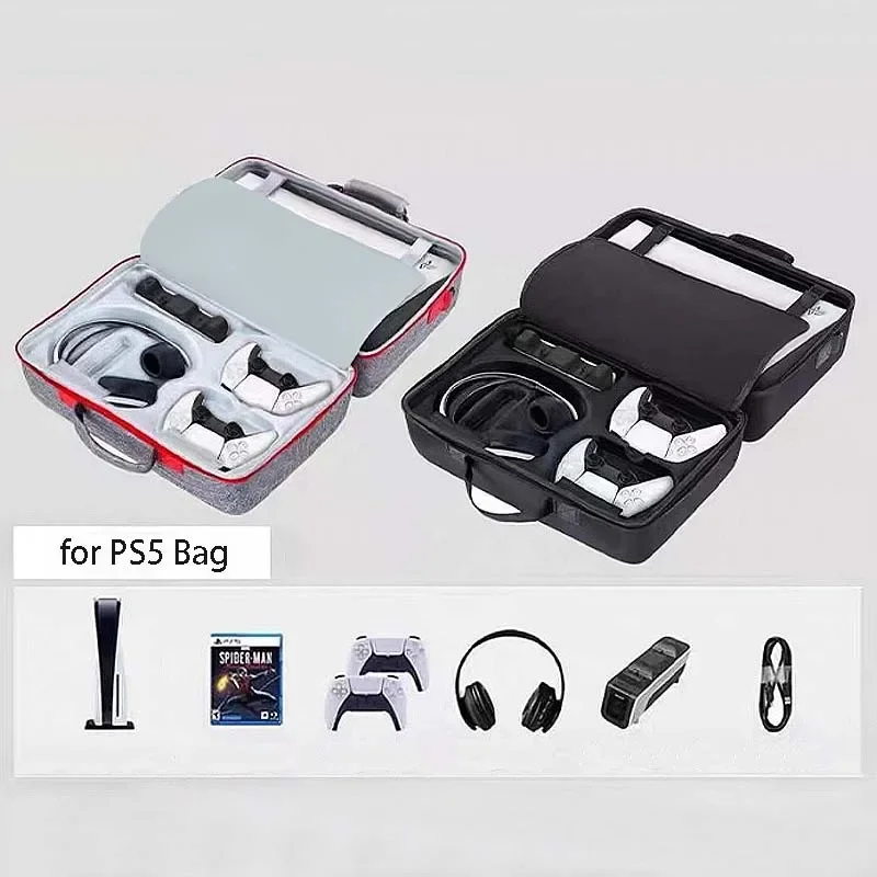 Storage Box for PS5 Shockproof Hard Suitcase Bag Chain Game Console Earbuds Machine Stand for Sony PlayStation 5