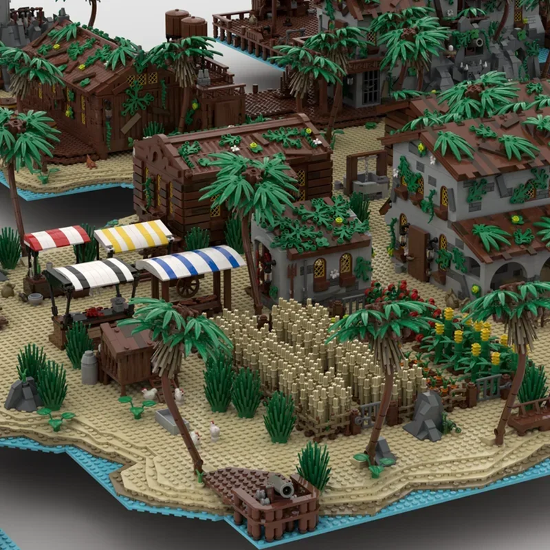 11021pcs MOC Pirate Island Bay Beach Extension Model Building Festival Gift Blocks Creative Idea Education Toys Birthday