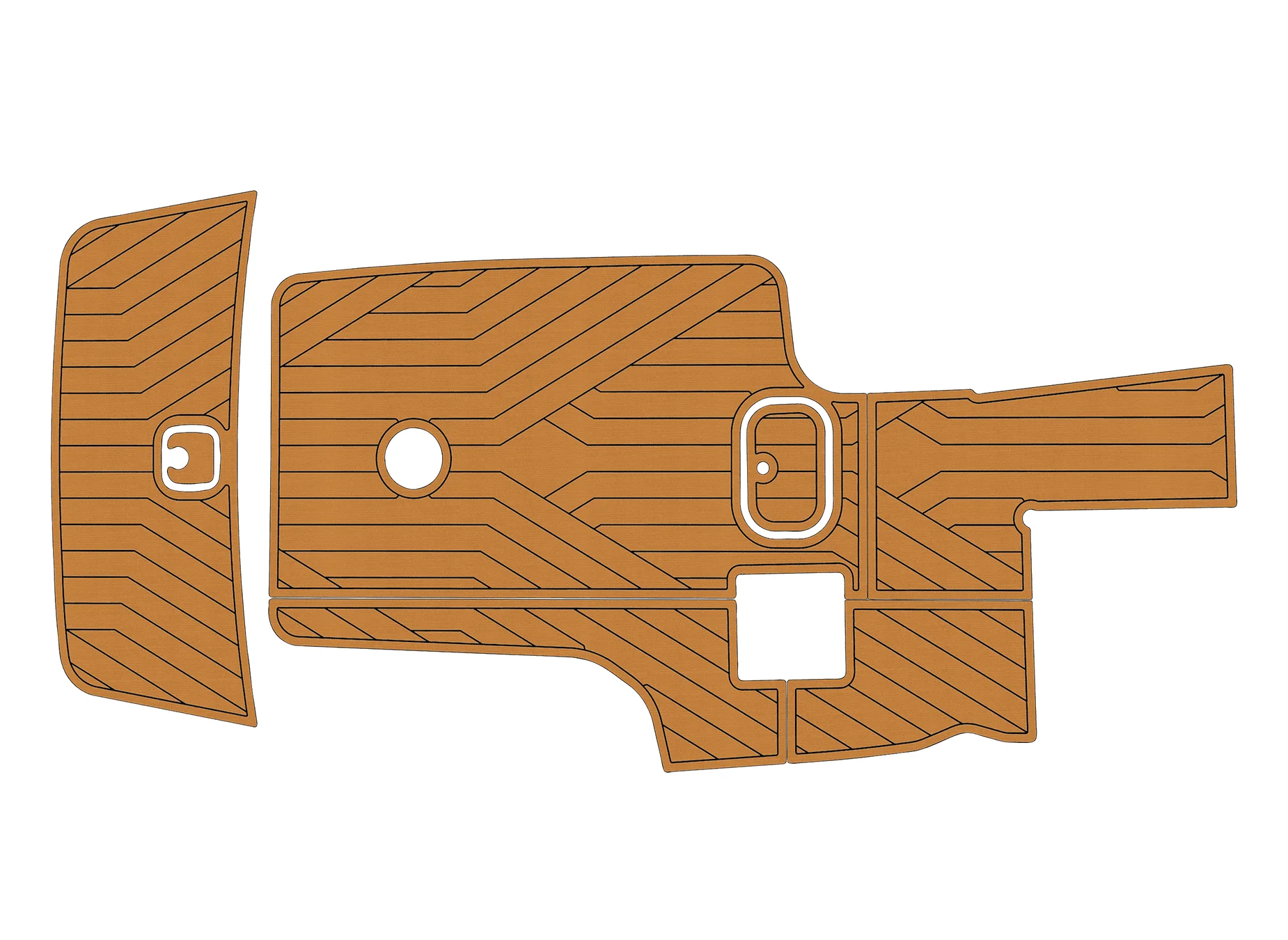Marine Faux Teak EVA Non-Slip Mat -2005 malibu 23 LSV Self-Adhesive 1/4