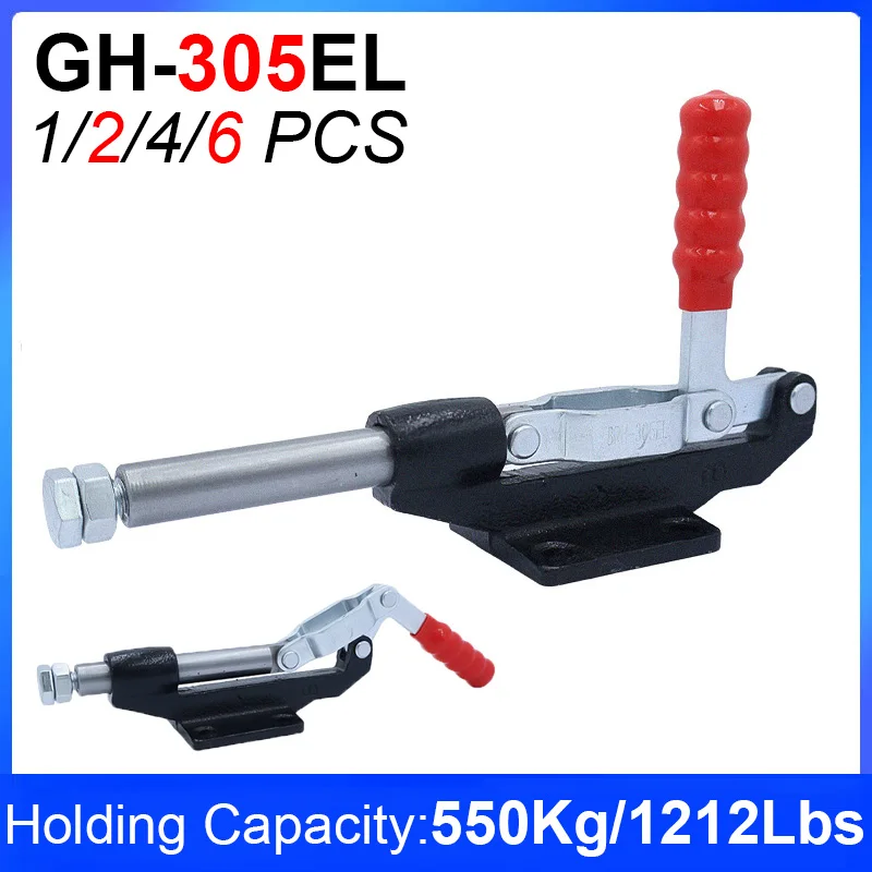 1-2-4-6-個-gh-305el-クイックリリーストグルクランプ-550kg-プッシュプルクランプ-プランジャーストローク-手工具-垂直タイプ-木工クリップ