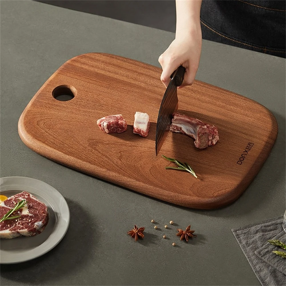 

Разделочная доска из черного дерева, натуральный разделочный блок для кухни, детское питание, фруктовая деревянная доска, нескользящий разделочный блок