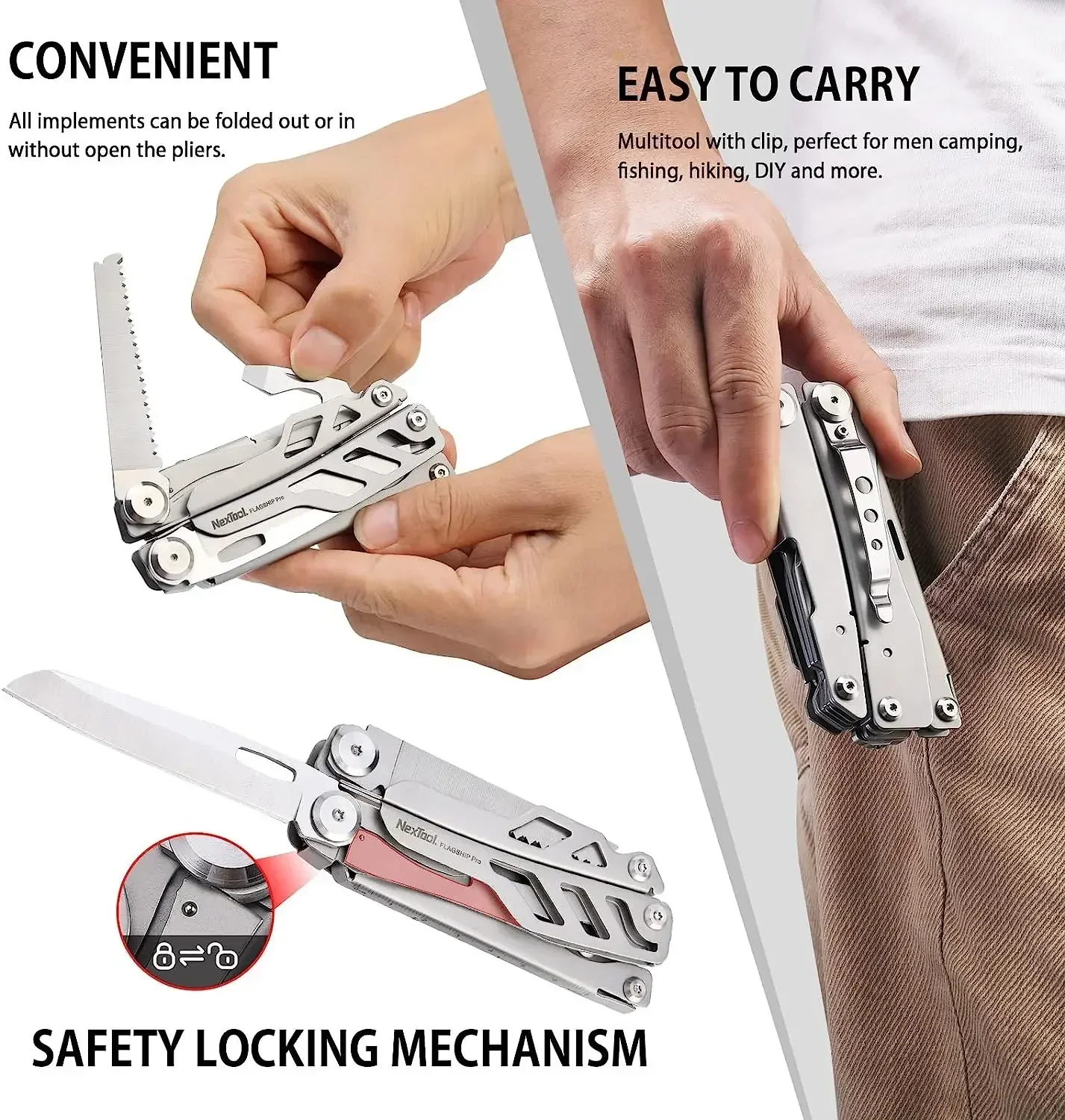 NexTool Flagship Pro 16 In 1 Multitool With Kydex Sheath Folding Pliers Portable Pocket Multipurpose Knife Scissors Multi-tool