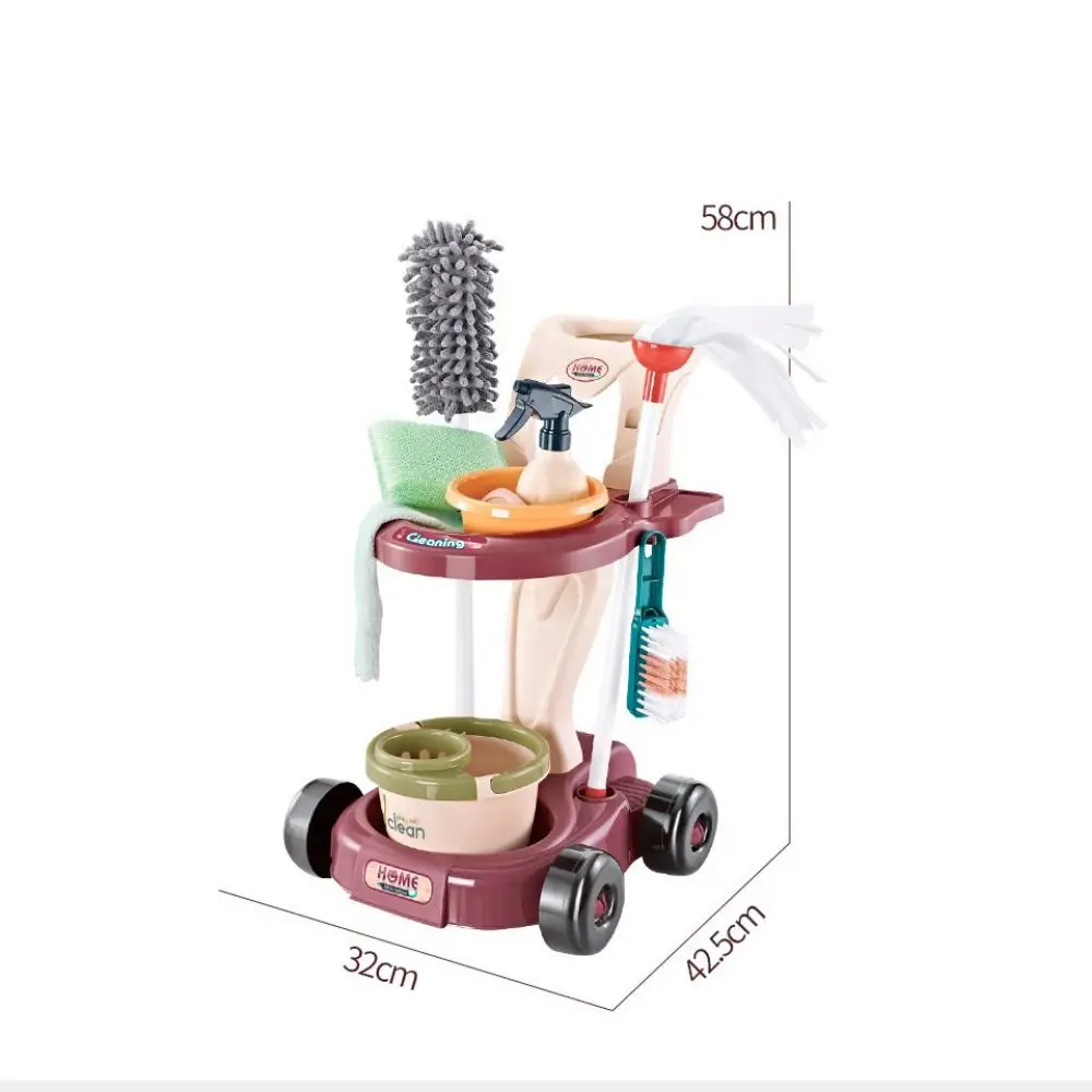 5/8/18/23 pièces ensemble de jouets de nettoyage multicolore accessoires en plastique semblant maison jouer maison Mini ensemble d'outils jouet d'attelage