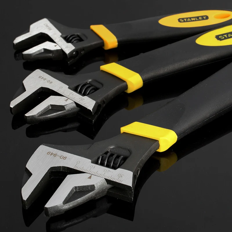 STANLEY Chromium-vanadium steel adjustable wrench with two-color handle  90-947 90-948 90-949 90-950