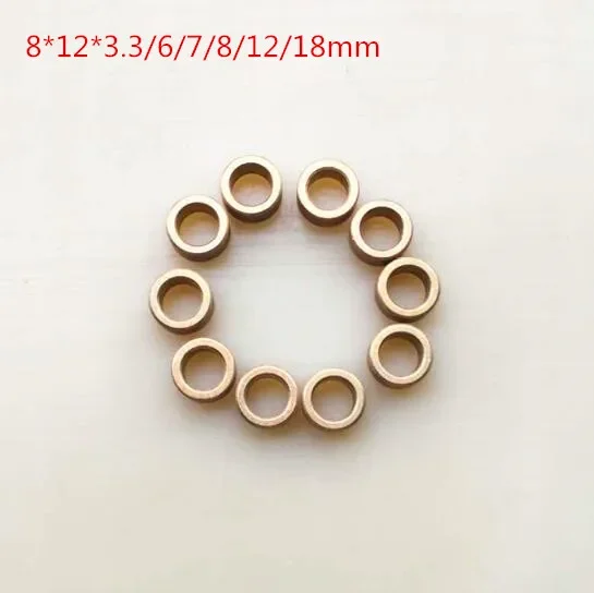 10pcs/lot Inner Hole:8mm Out Diameter:12mm brass Copper Base Bushing Guide Sleeve Precision Oil Bearing gear