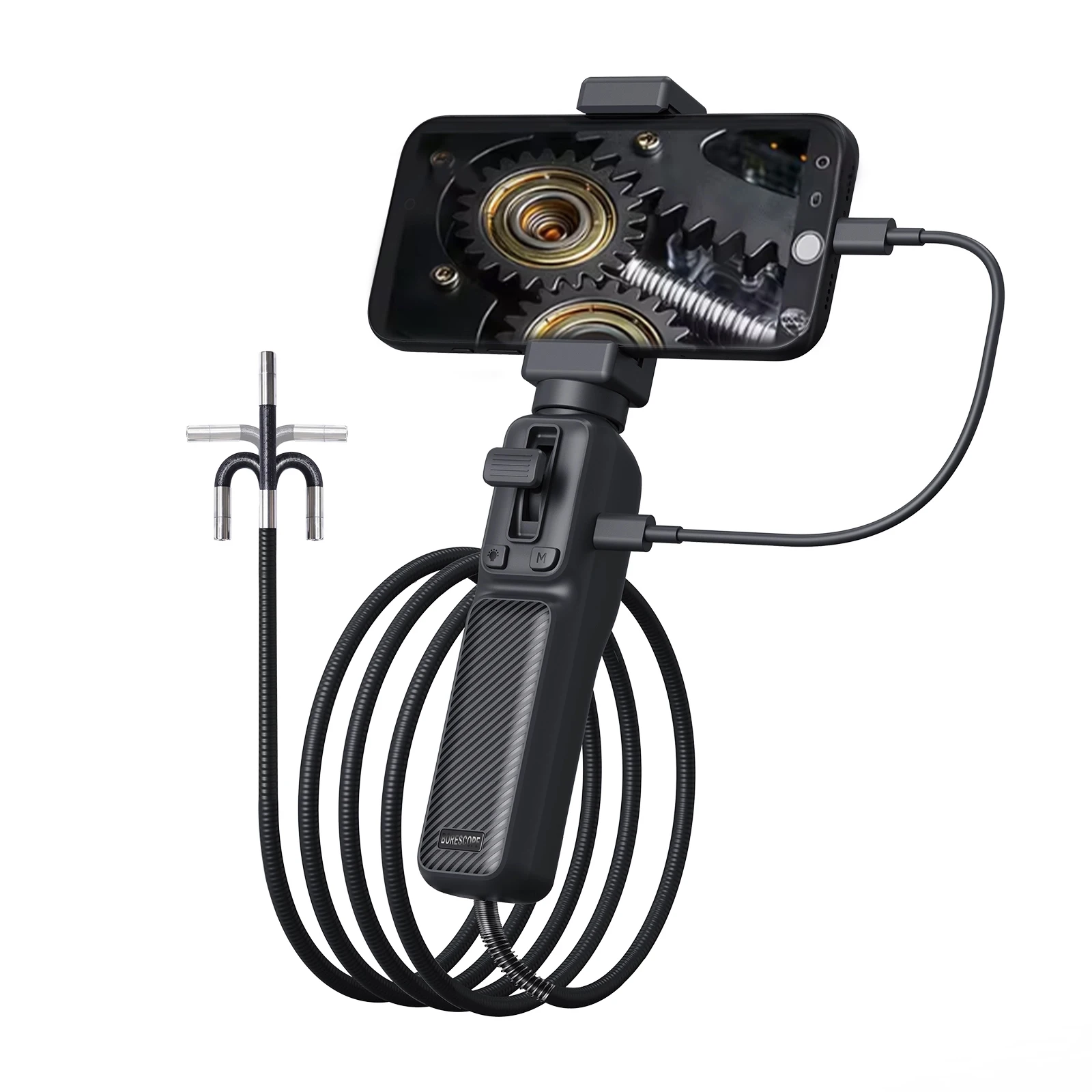 Type-C 360 Degree Steering Borescope For iPhone Android Smartphone 1080P HD Articulated Endoscope Car Engine Inspection Scope