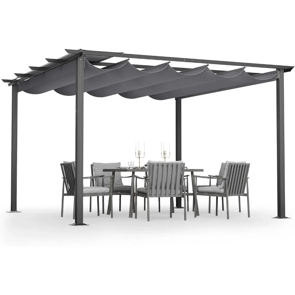 

Outdoor Pergolas,12X 12 Pergola Retractable Pergola Canopy for Backyards, Patios, with Sun Shade Canopy, Outdoors Garden Gazebos