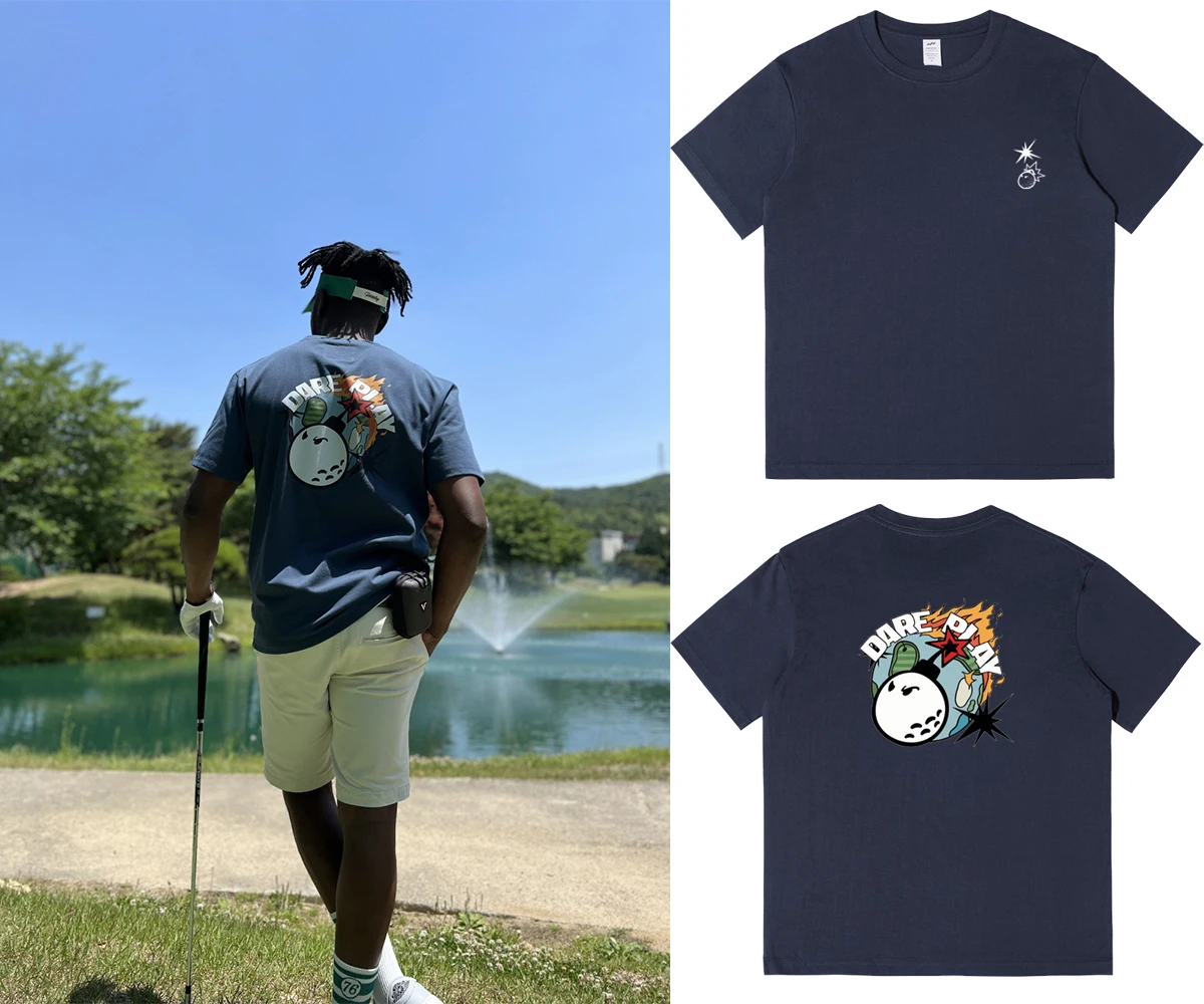 2024 New Men\'s Golf T-shirt Summer High Quality Pure Cotton Men\'s and Women\'s Golf Wear Outdoor Short Sleeve Golf Shirt