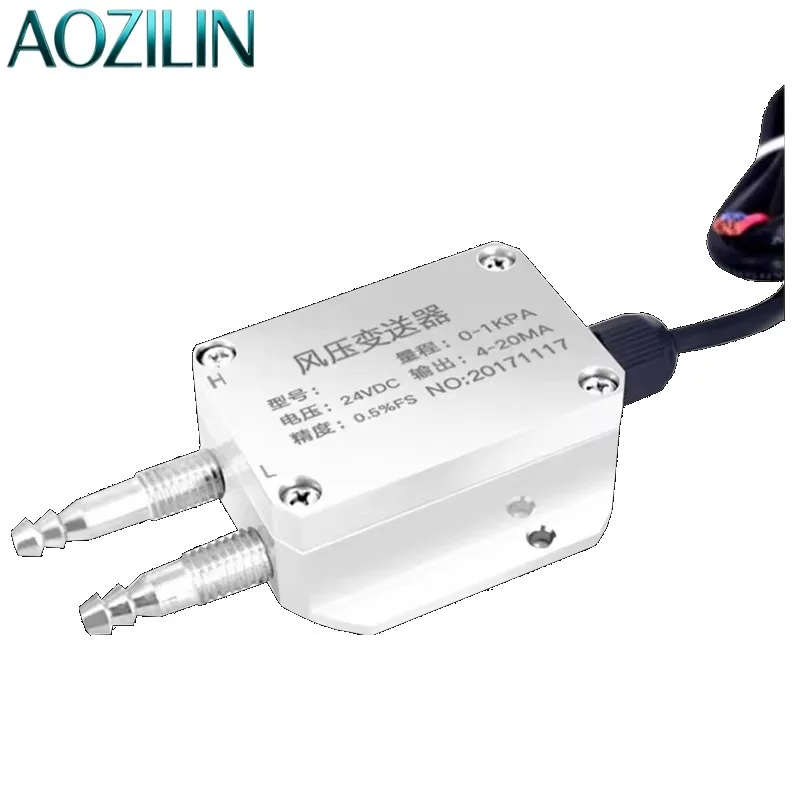 AOZILIN Air Pressure Differential Sensor RS485 4-20mA Negative Pressure Transmitter For Fire Fan Sensing & Control System