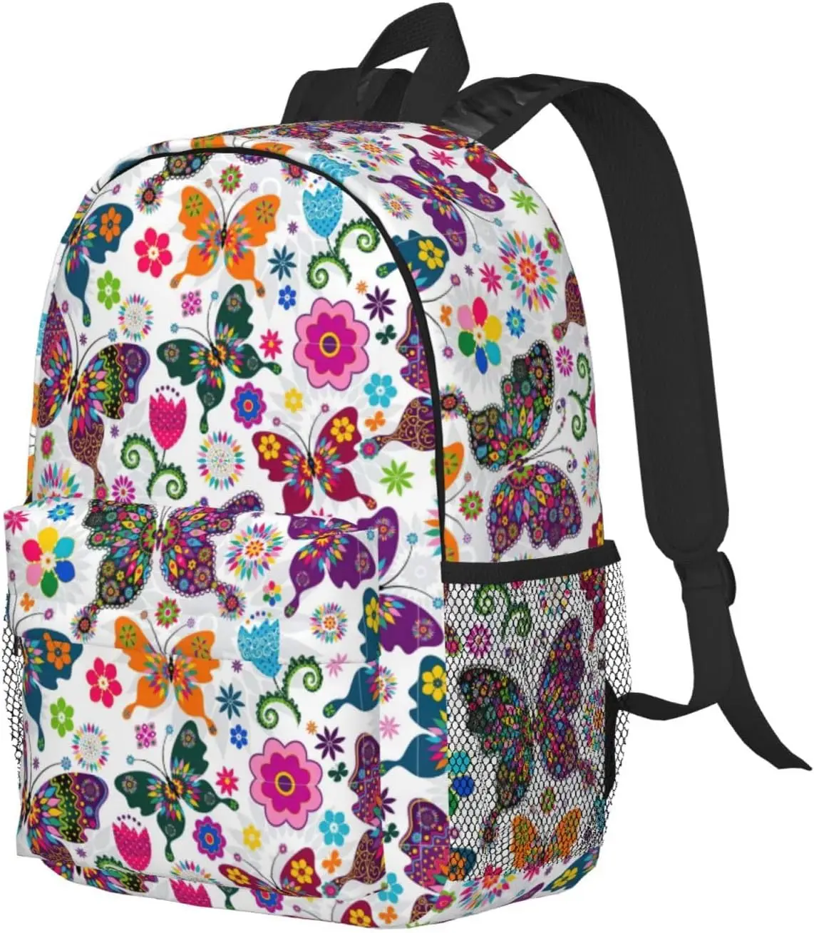 Spring Floral Butterfly Print Adults Backpack Lightweight Backpacks for Hiking Work Laptop Backpack Men Women