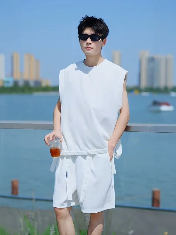 

American Sle Baskeall orm Set for Men Casual Loose Ice Silk Tank Top orts Youth Summer Sports Wear Polyester Spandex