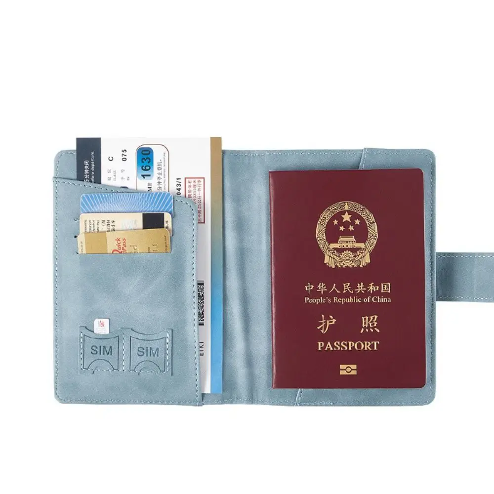 

with SIM Card Slots Passport Cover Multifunction Magnetic Buckle RFID Blocking Wallet Card Case Airplane Check-in