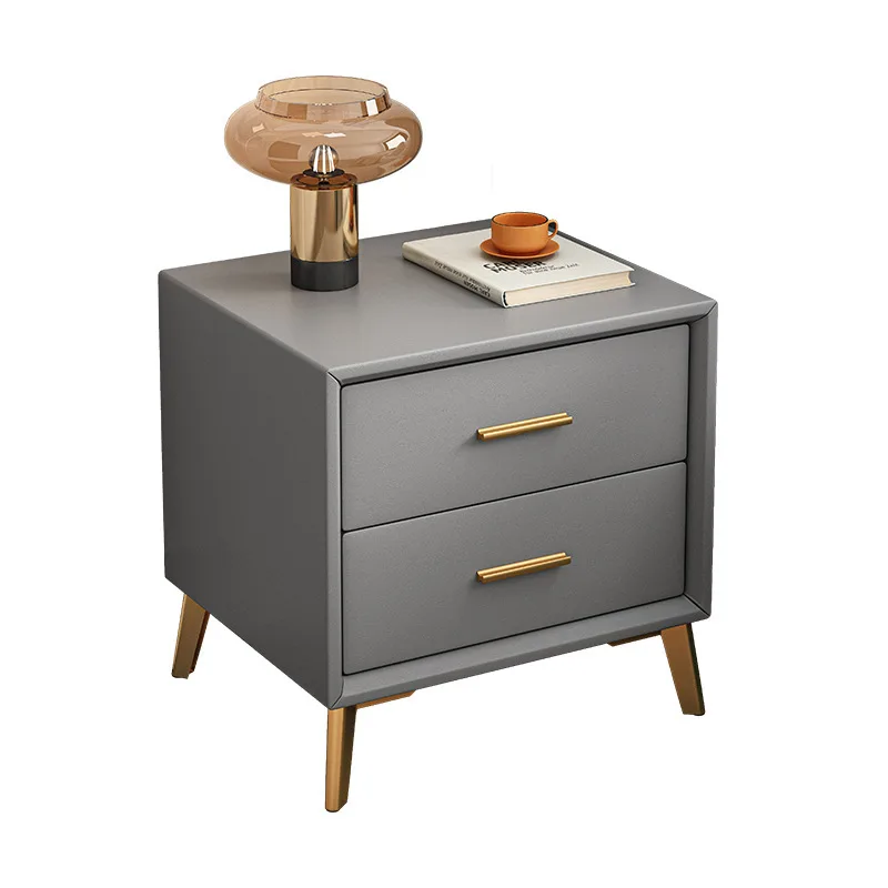 Modern bedside table Simple style Bedroom bedside table Solid wood 2 drawers Smart bedside table Locker