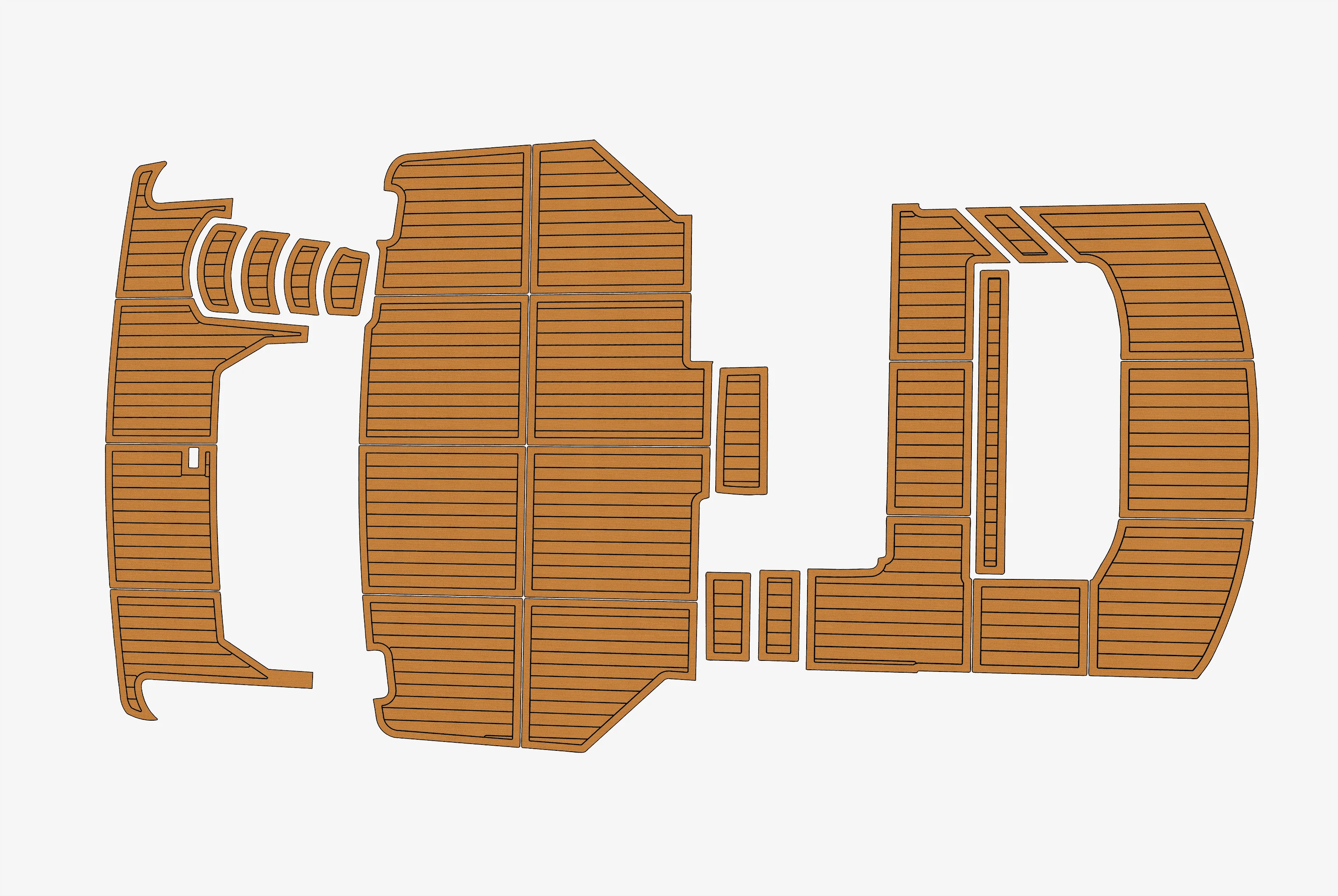 

Self-Adhesive faux Teak EVA Marine Mat-1999 Carver 39 6mm (1/4") Non-Slip Boat Decking for Cockpit