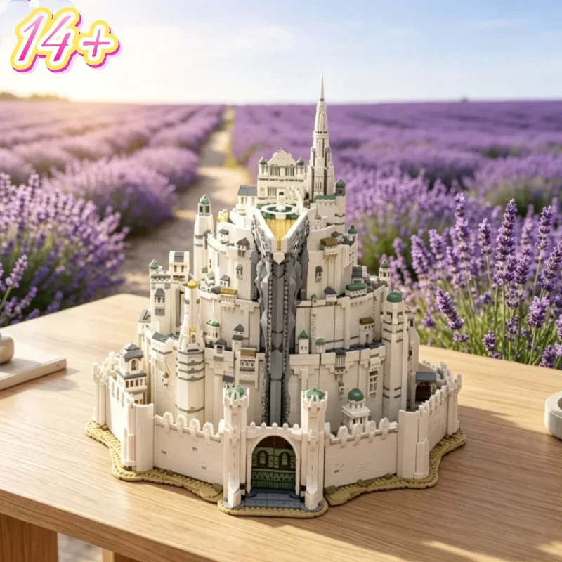 In Stock Tirith Imperial Capital Lord of The Rings Icons Series 8278pcs  Assembly Build Model Creative Display for Collector