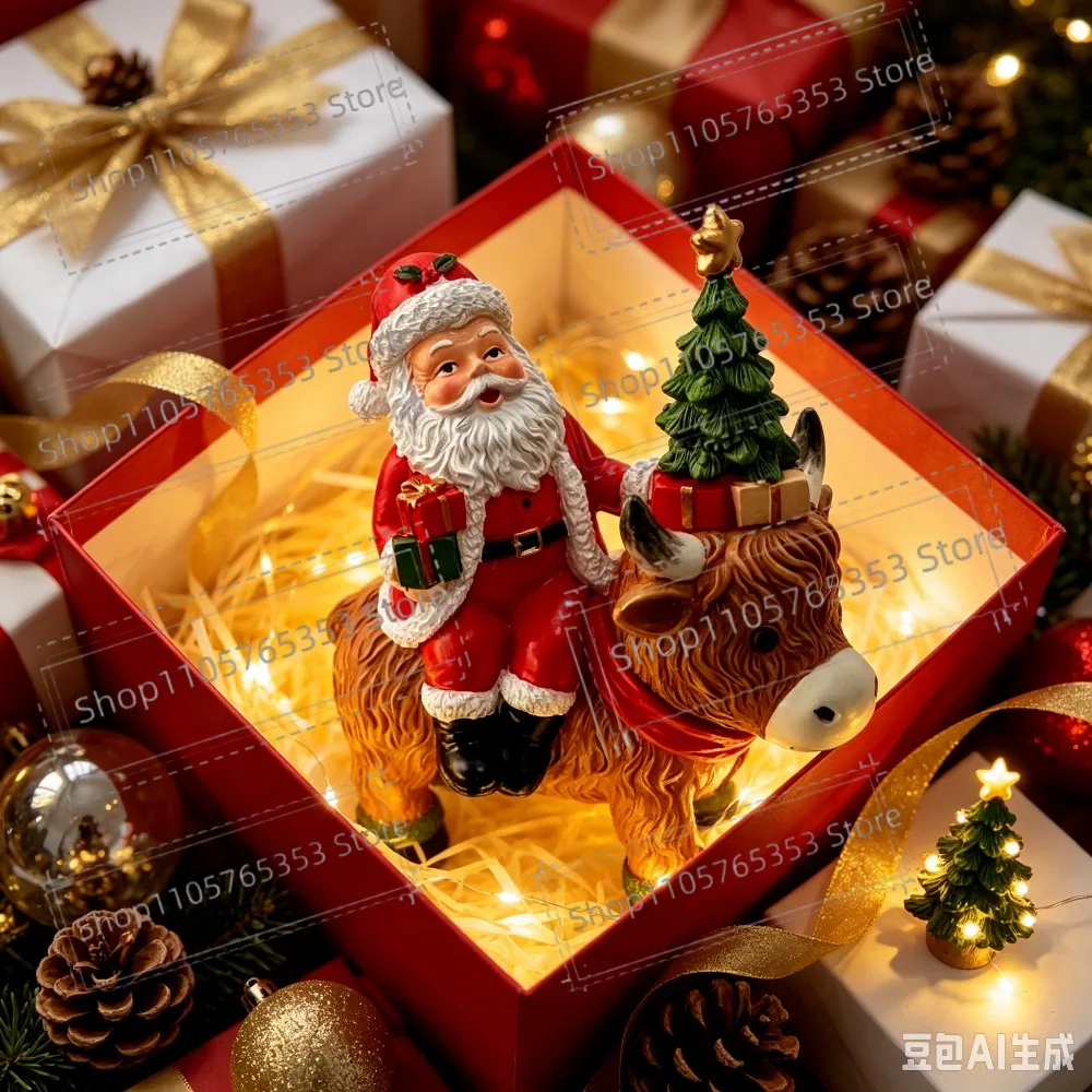 2026 Santa Claus Resin Statue,Christmas Desktop Decoration,Party Decoration,Christmas Holiday Gifts