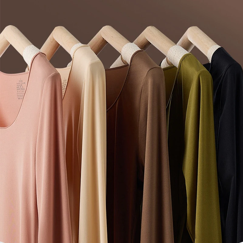 Seamless Thermal Underwear Set Women First Layer Thermal Top Long Johns 2Pcs Suit Winter Thermo Clothing Ladies Thin