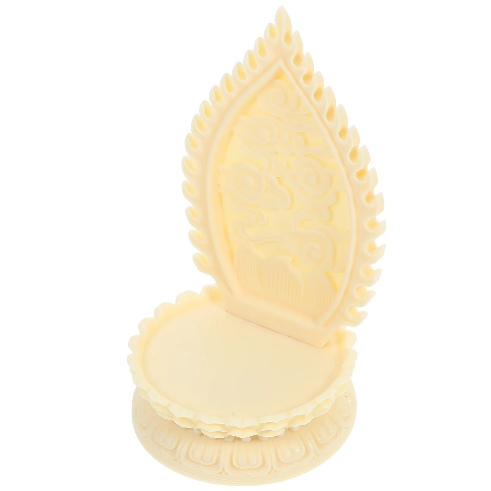 

Carved Display Base Buddha Statue Stand Round Pedestal Decorative Buddhist Sculpture Holder for Home Temple Decoration