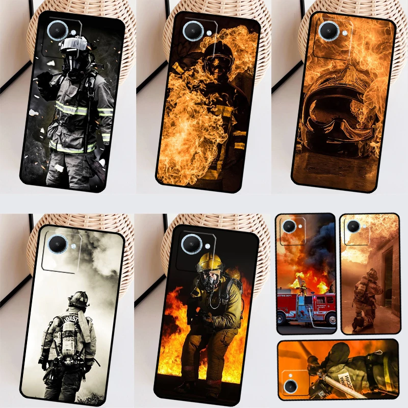 Fire Fighter Hero Case For Realme 10 11 Pro Plus GT Neo 5 3 3T 2T C11 C15 C25s C21Y C30 C31 C33 C35 C53 C55