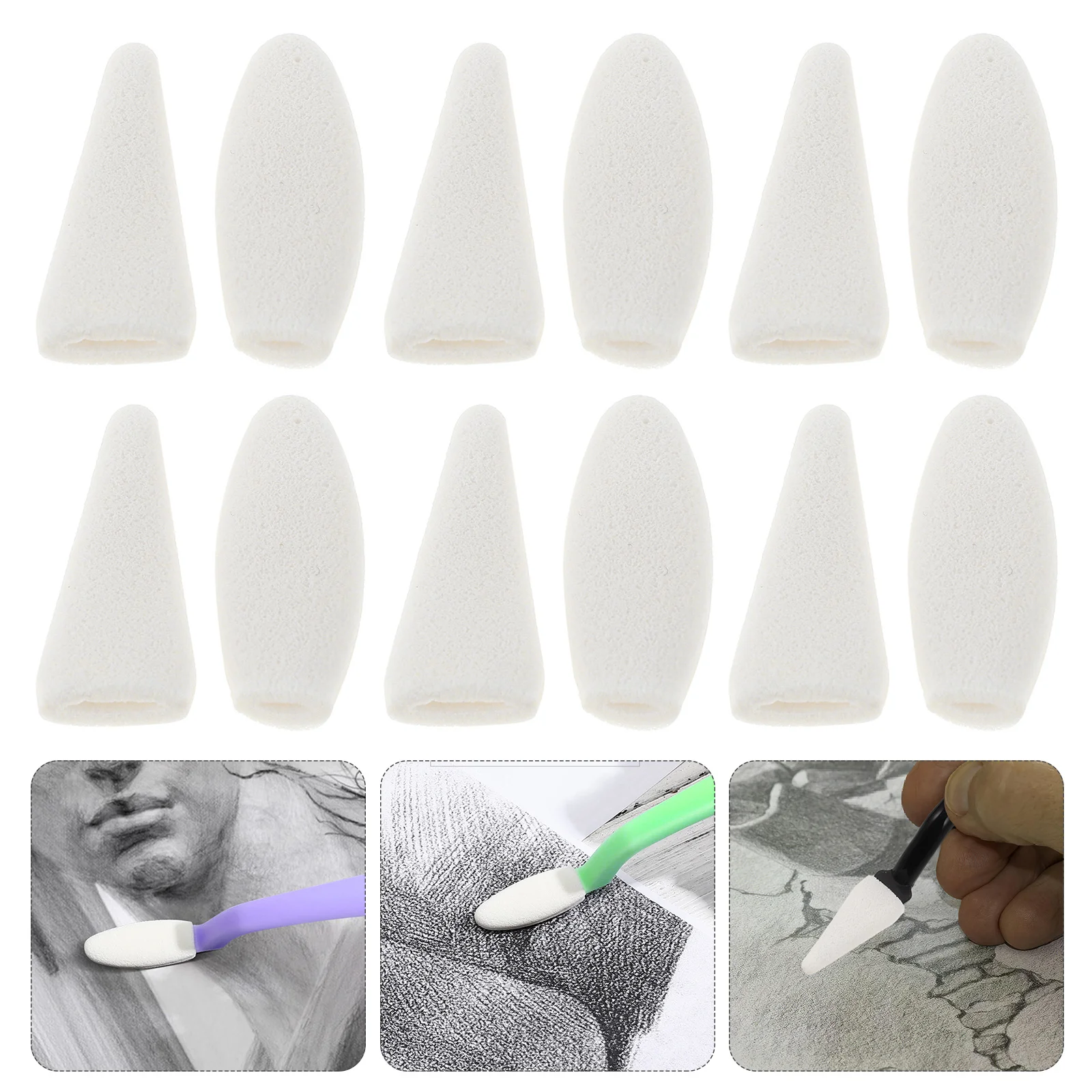 

40Pcs Sketching Eraser Sponge Tips Replaceable Kneading Eraser Heads for Artists Drawing Blending Tools Sketch Wiper