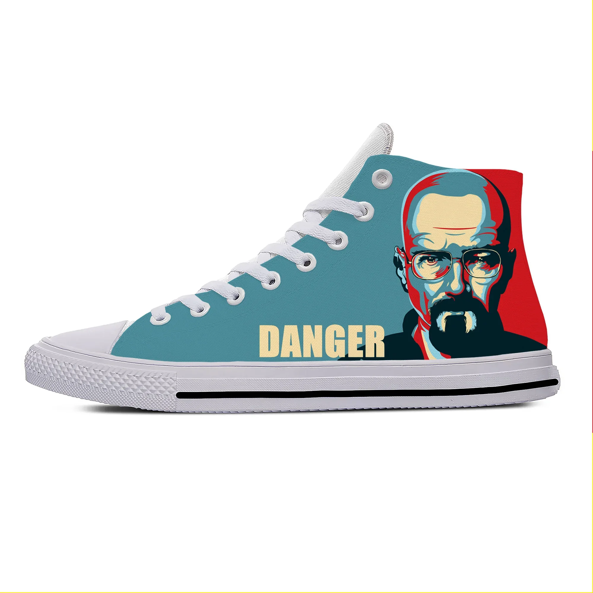 Movie Breaking Bad High Top Sneakers Mens Womens Teenager Casual Shoes Canvas Running Shoes 3D Print Breathable Lightweight Shoe