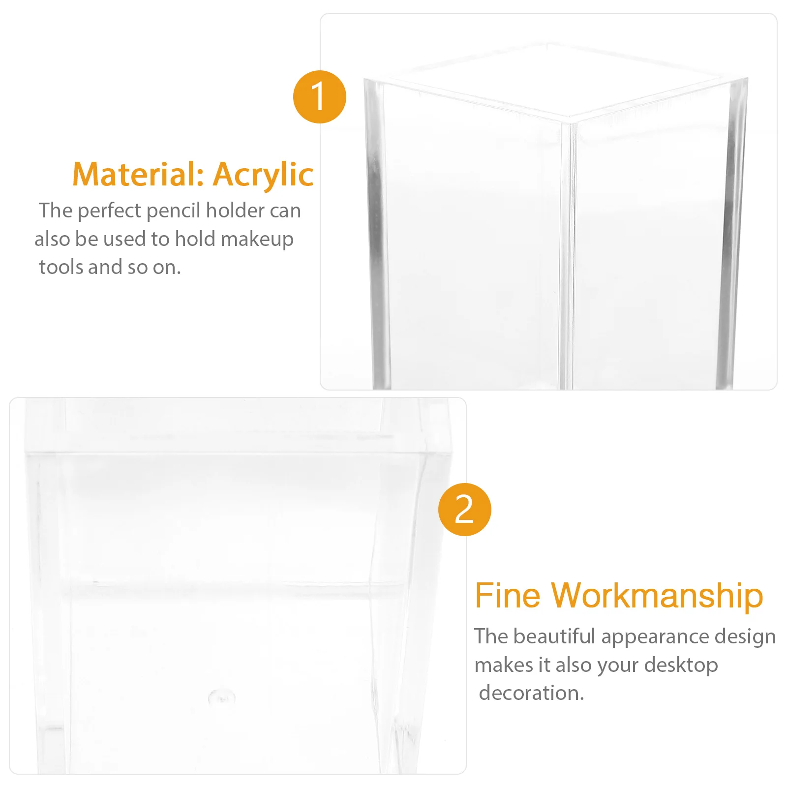 

Multifunctional Pen Holder Desk Accessories Storage Rack Pencil Case Flowerpot Display Stand Stationery Cup Acrylic Office
