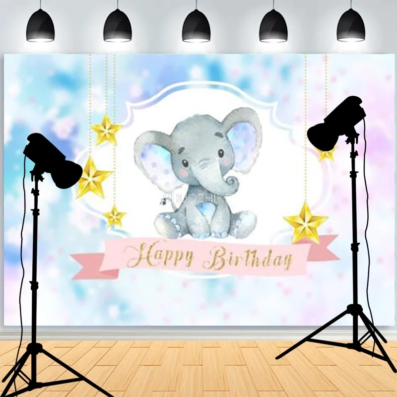 

Newborn 1st Birthday Party Hundred days Photography Backdrops Props Cartoon Animals Baby Shower Photo Studio Background WP-09