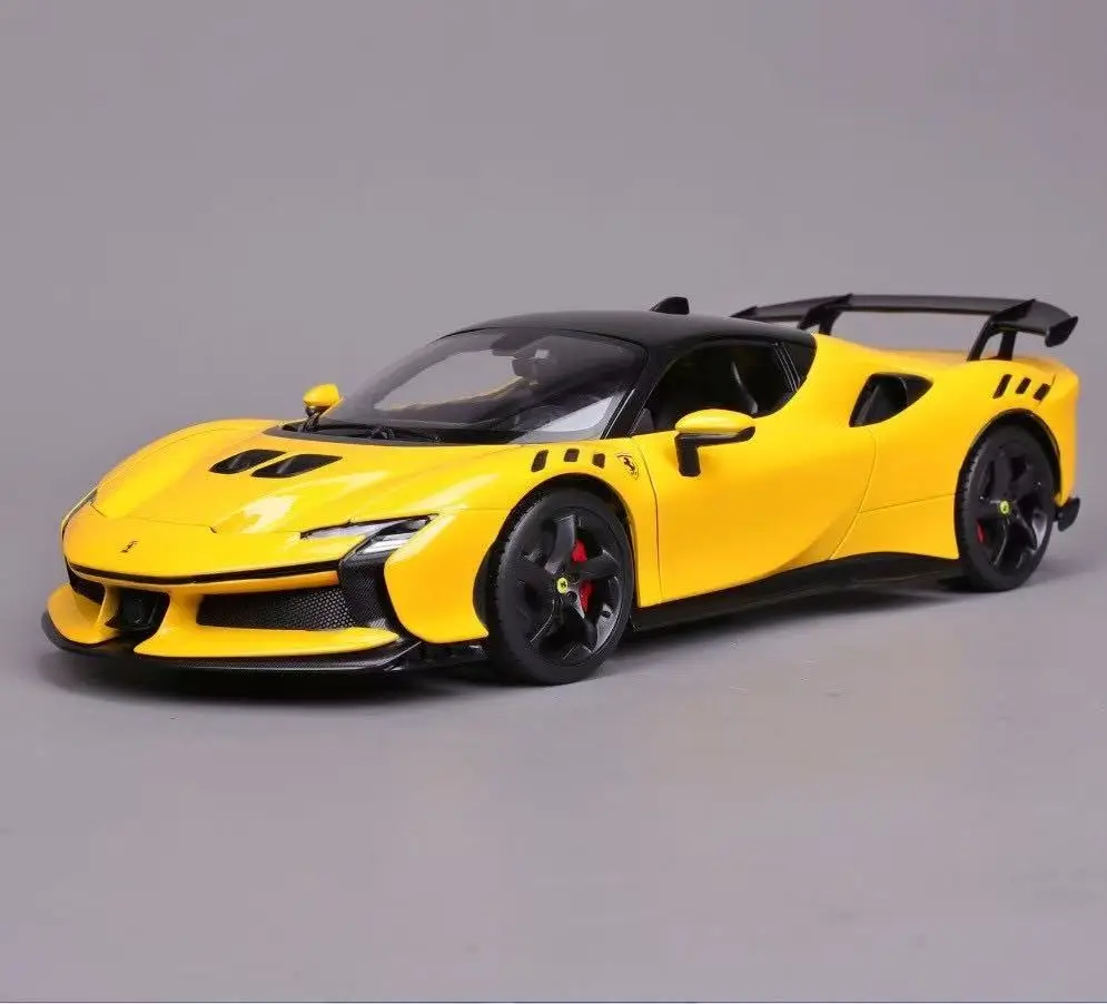 Bburago 1:18 페라리 SF90 XX 스트라데일 럭셔리카 로고 정적 시뮬레이션 다이 캐스트 차량, 소장용 모델 자동차 장난감 럭셔리카 로고